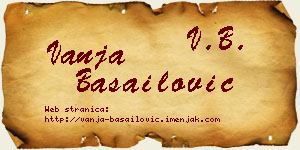 Vanja Basailović vizit kartica